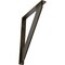 Ekena Millwork Traditional Wrought Iron Bracket, (Single center brace), Antiqued Pale Gold 1 1/2"W x 7 1/2"D x 10"H BKTM01X07X10STRAPG - alternate 1